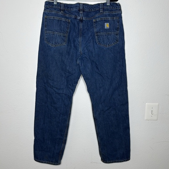 Carhartt relaxed flannel lined blue jeans size 40/32 - Picture 3 of 6